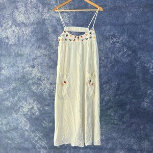 Madewell Fresca Fruit Embroidered Midi Dress Sz L